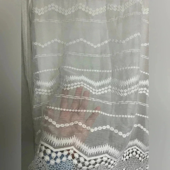 White House Black Market Layered Crochet Lace Trimmed Sweater Blouse Size Small - Picture 6 of 11